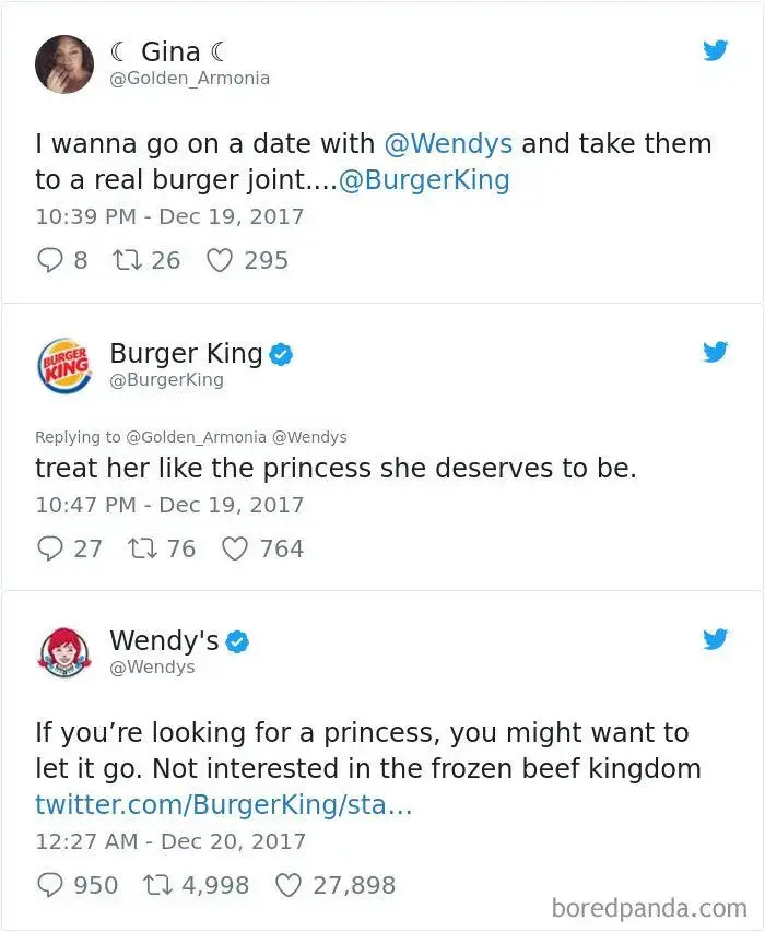Banter between Burger King and Wendy