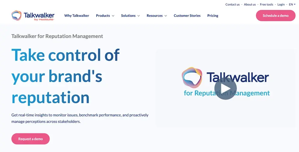 Talkwalker homepage