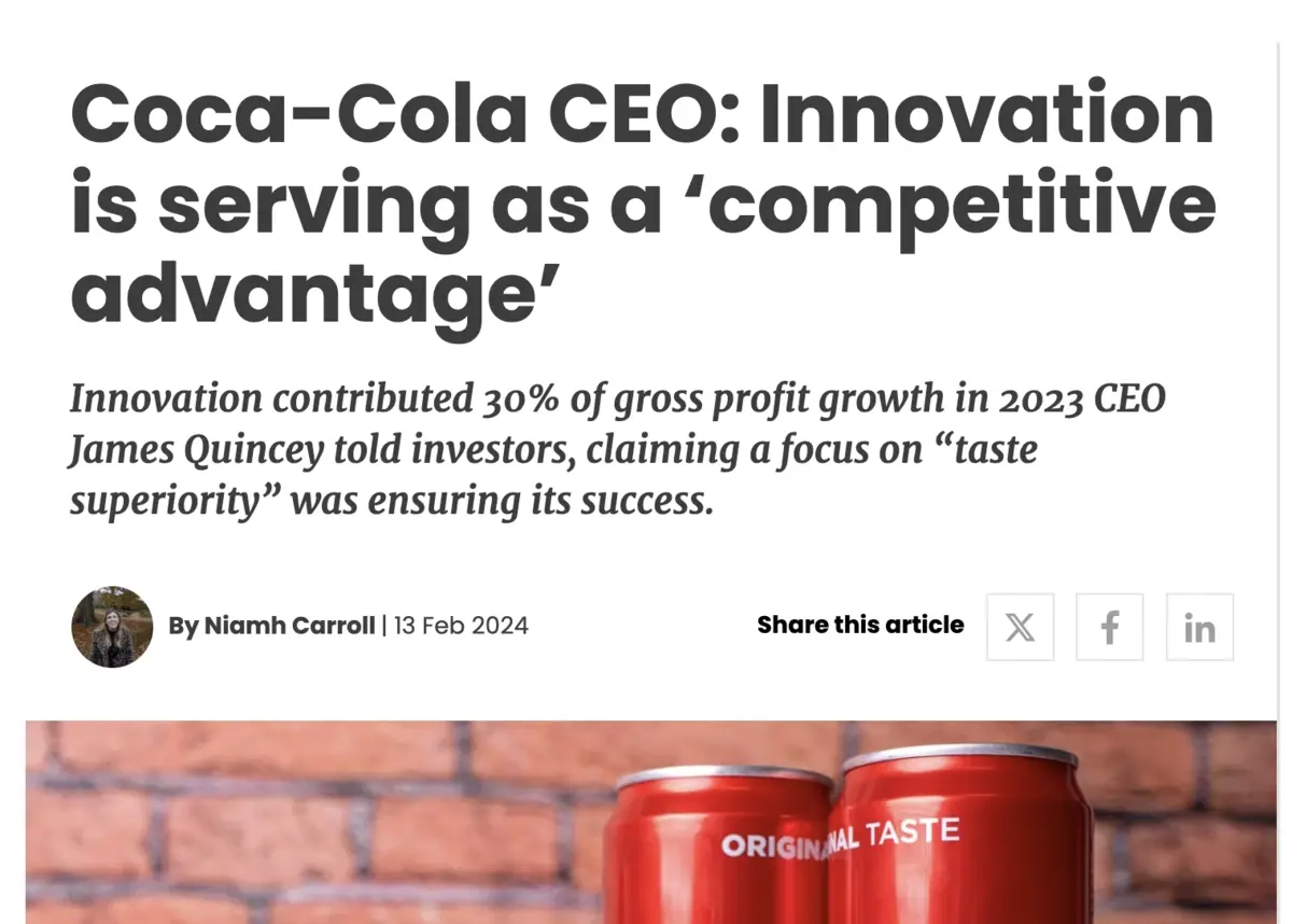 Screenshot of news article that states the above text.