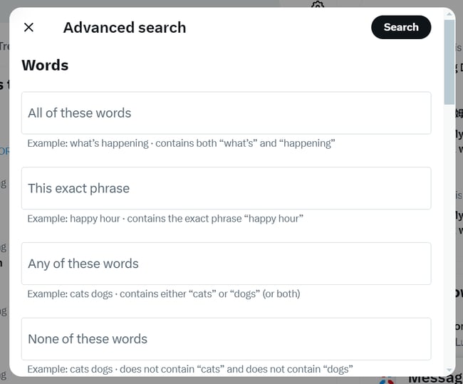 Twitter / X Advanced Search - fine-tune your queries