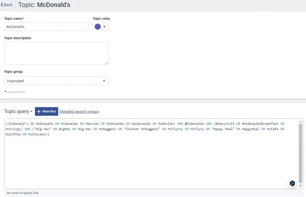 social listening for McDonalds using Talkwalker